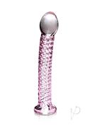 Icicles No 53 Textured Glass Dildo 6.75in - Clear/pink
